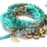 unikalne bransoletki kamienie turquoise and gold set