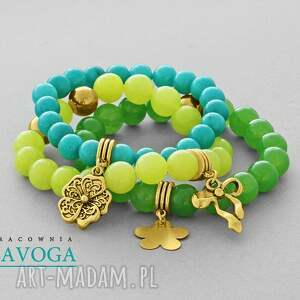 turquoise lime & green jade set