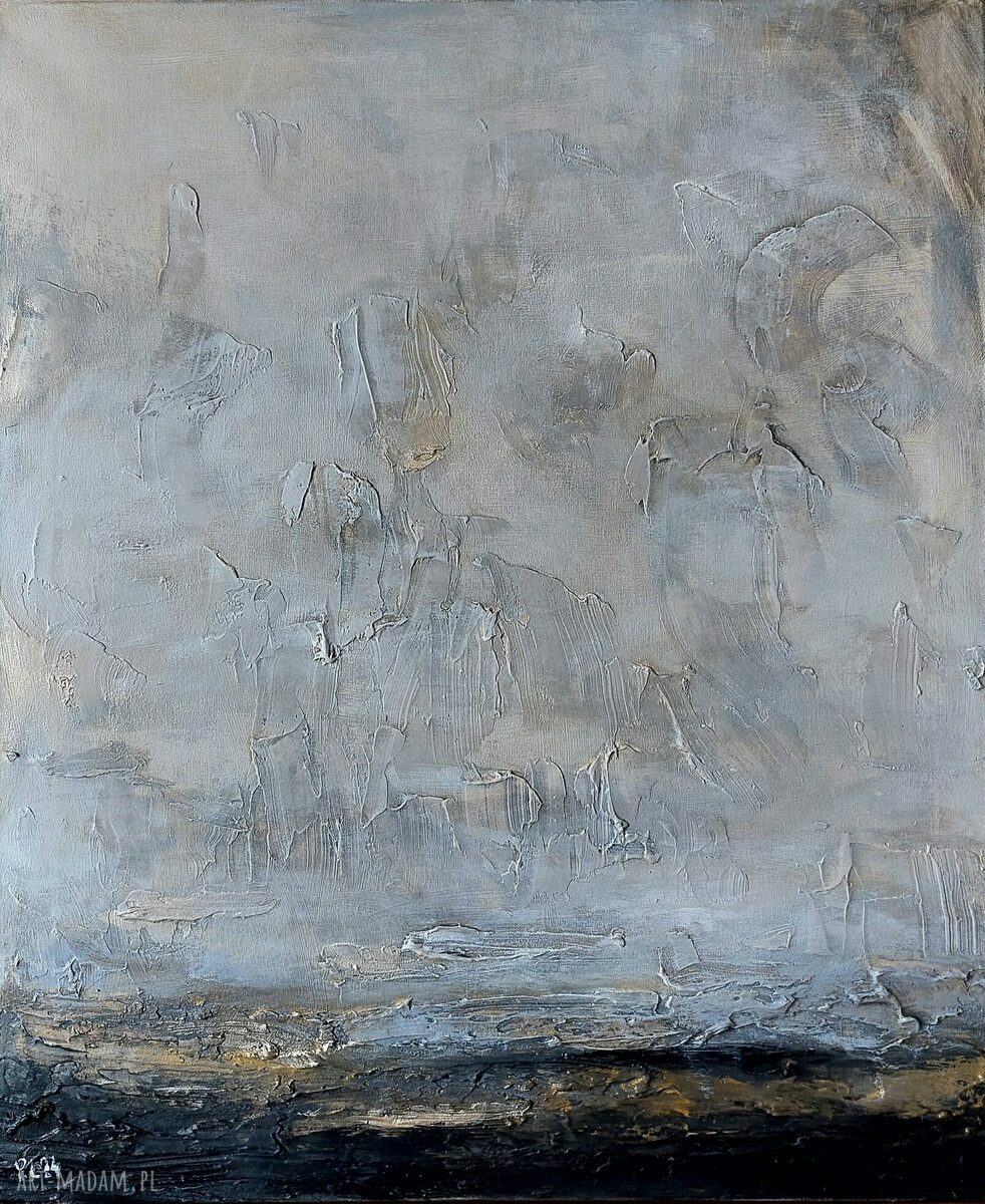 TUŻ NAD ZIEMIĄ - obraz akrylowy 50/60 cm (abstrakcja) Paulina Lebida