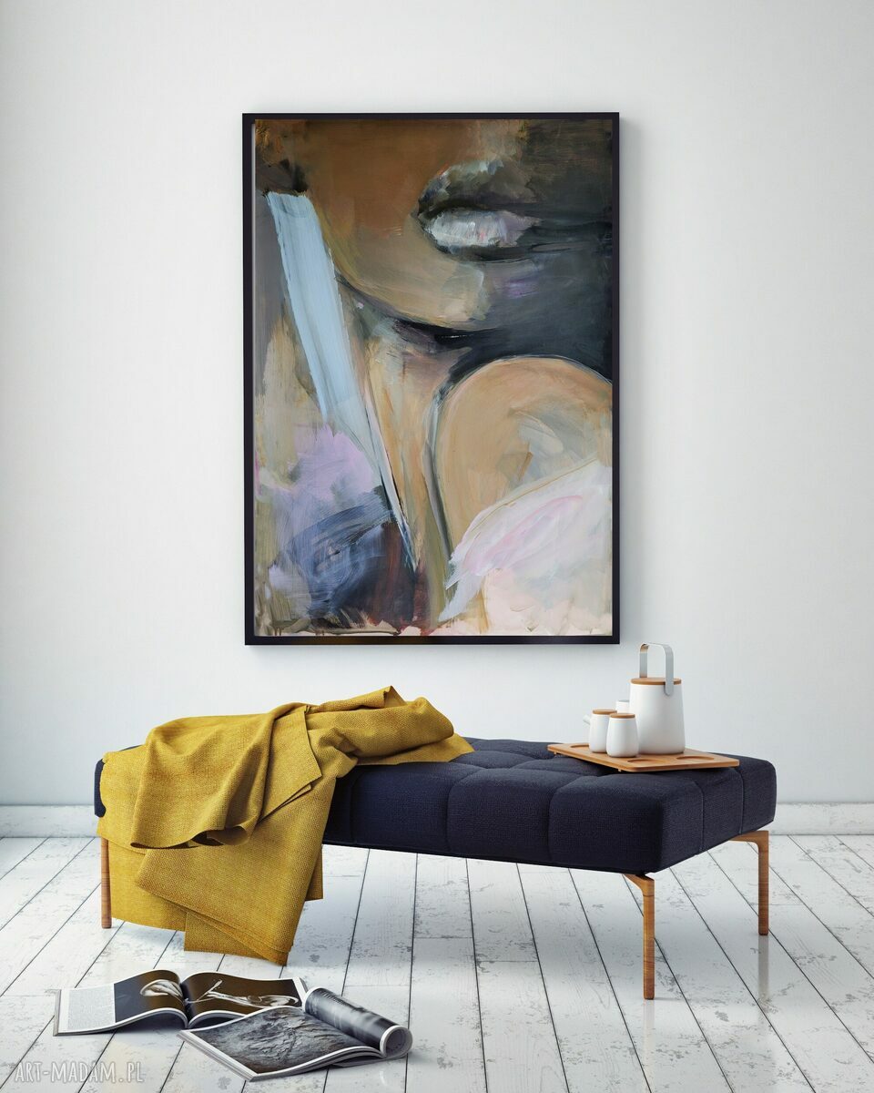 Twarz kobiety - pastelowy obraz 100x70