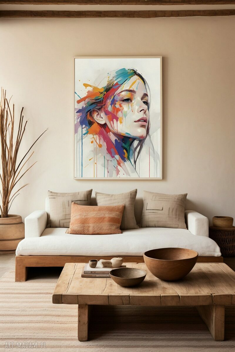 Kolorowy plakat „Twarz” - portret abstrakcja w formacie 30x40 cm