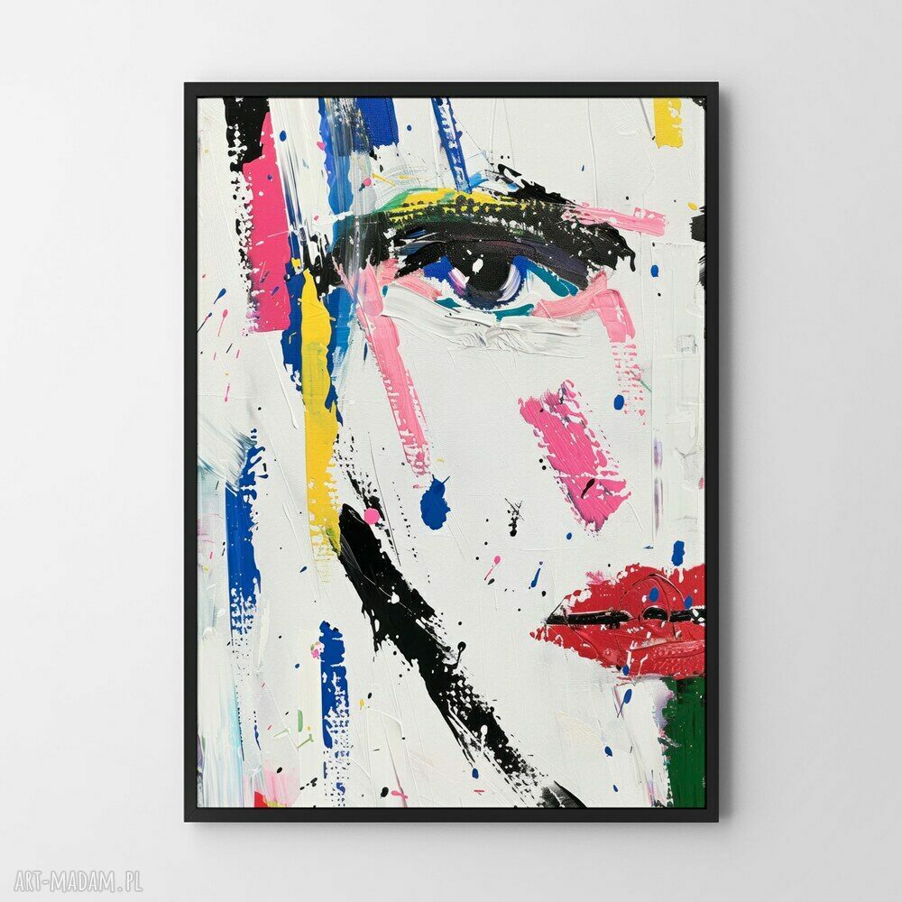 Plakat Twarz Abstrakcja Malarska 50x70 cm - nowoczesna dekoracja