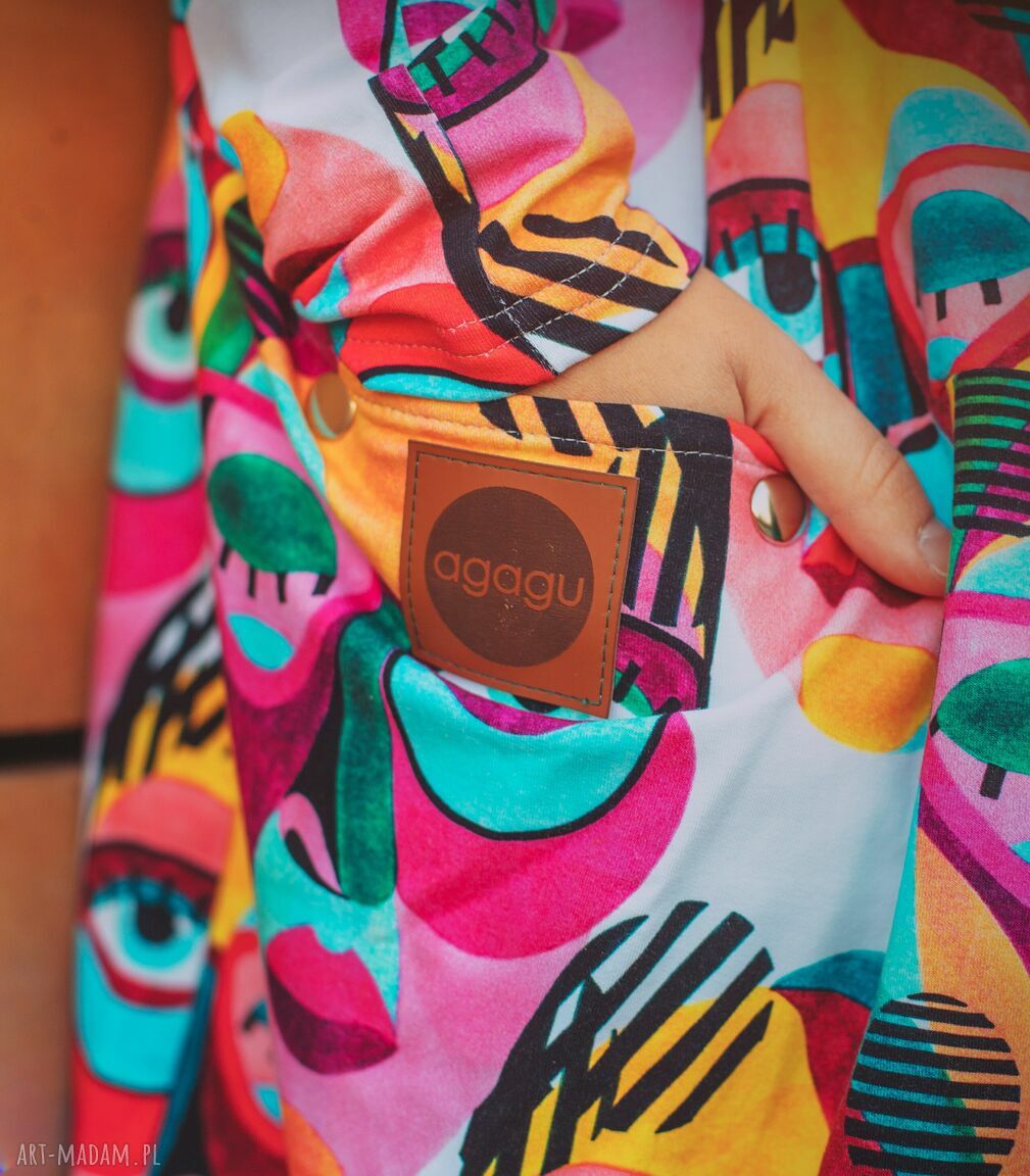 TWARZE długa bluza oversize z wzorzystej tkaniny S