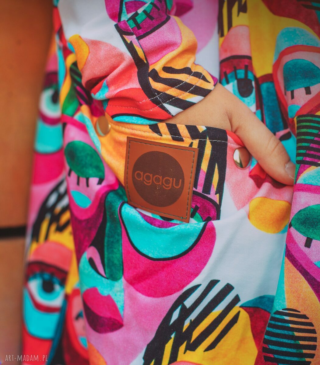 TWARZE długa bluza oversize z wzorzystej tkaniny xs