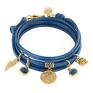 handmade bransoletki twine with charms navy blue