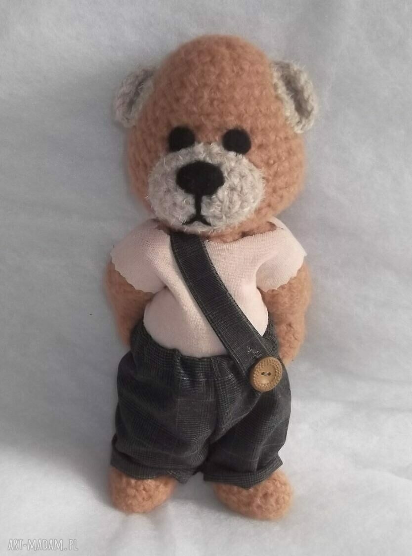 Tycjanek - szydełkowy miś z włóczki (33 cm)