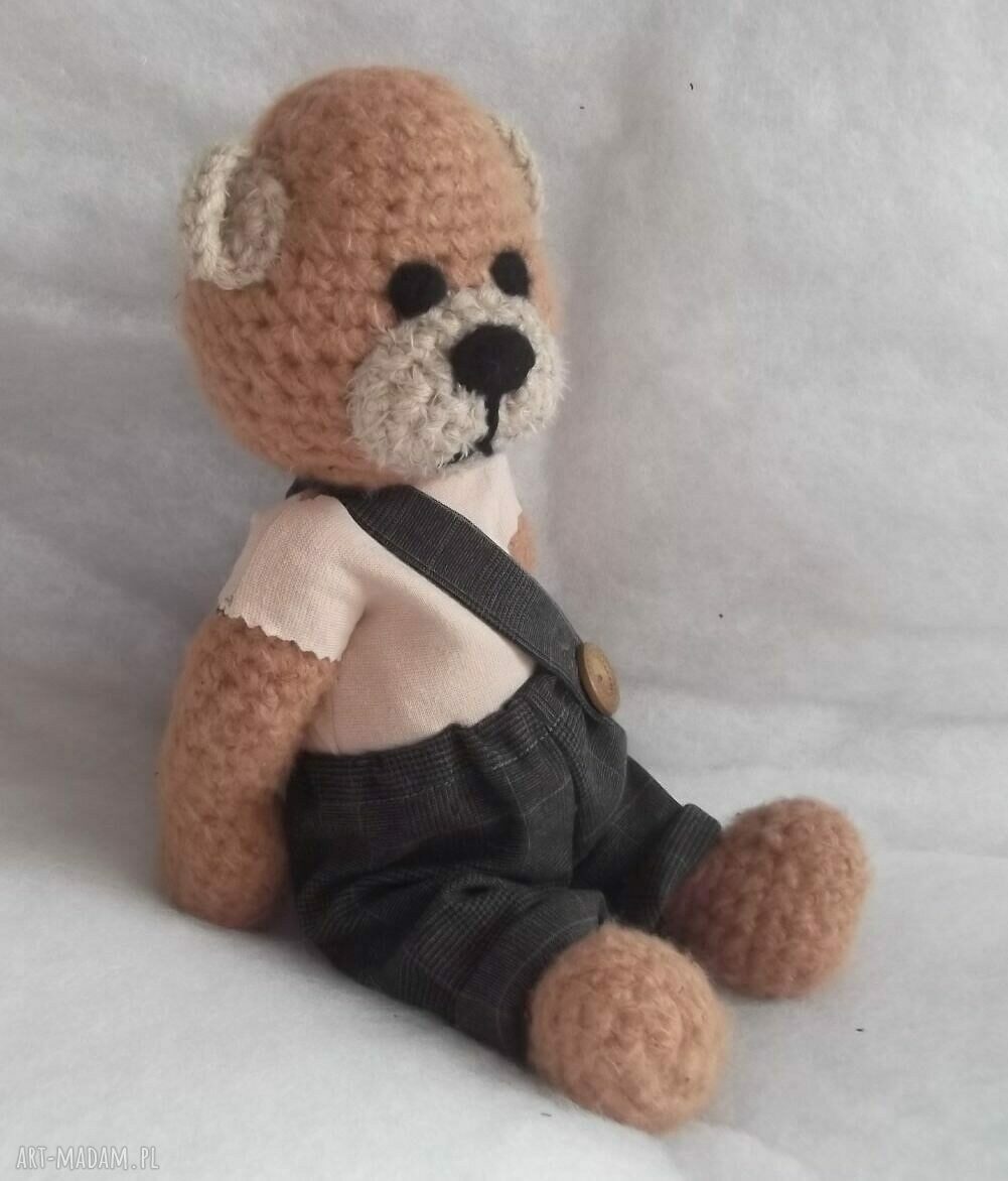 Tycjanek - szydełkowy miś z włóczki (33 cm)