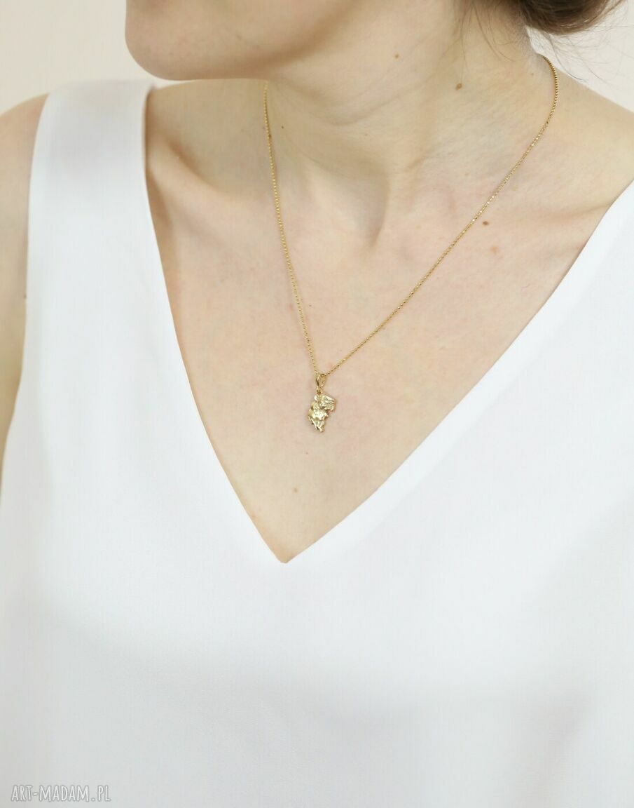 Tygrys mini amulet ze złoconego srebra 925 - wisiorek