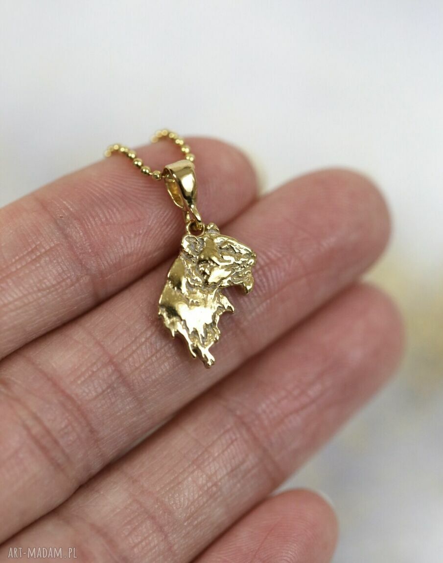 Tygrys mini amulet ze złoconego srebra 925 - wisiorek