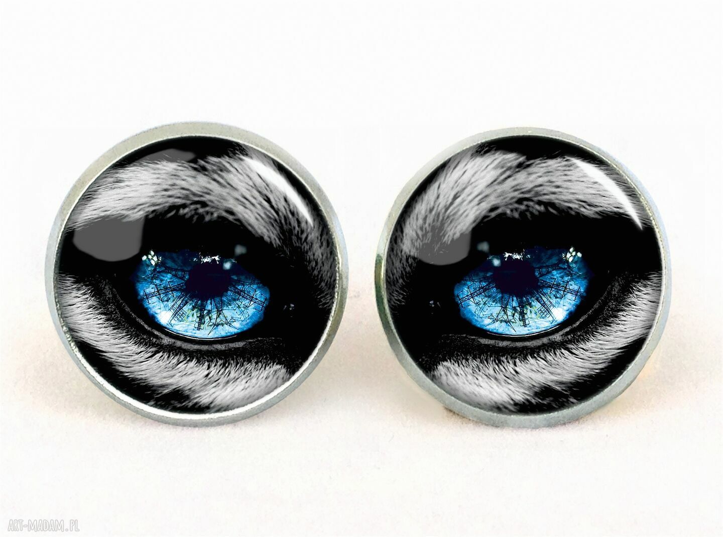 Tygrysie oczy kolczyki sztyfty wkrętki tygrys oko ręcznie robione