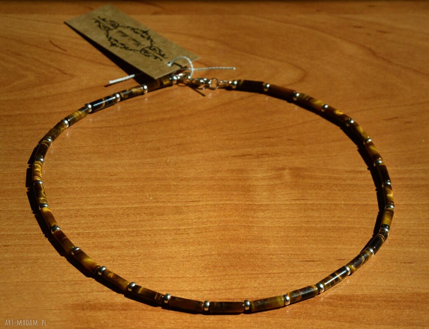 Tygrysie Oko - męski naszyjnik handmade na prezent dla niego