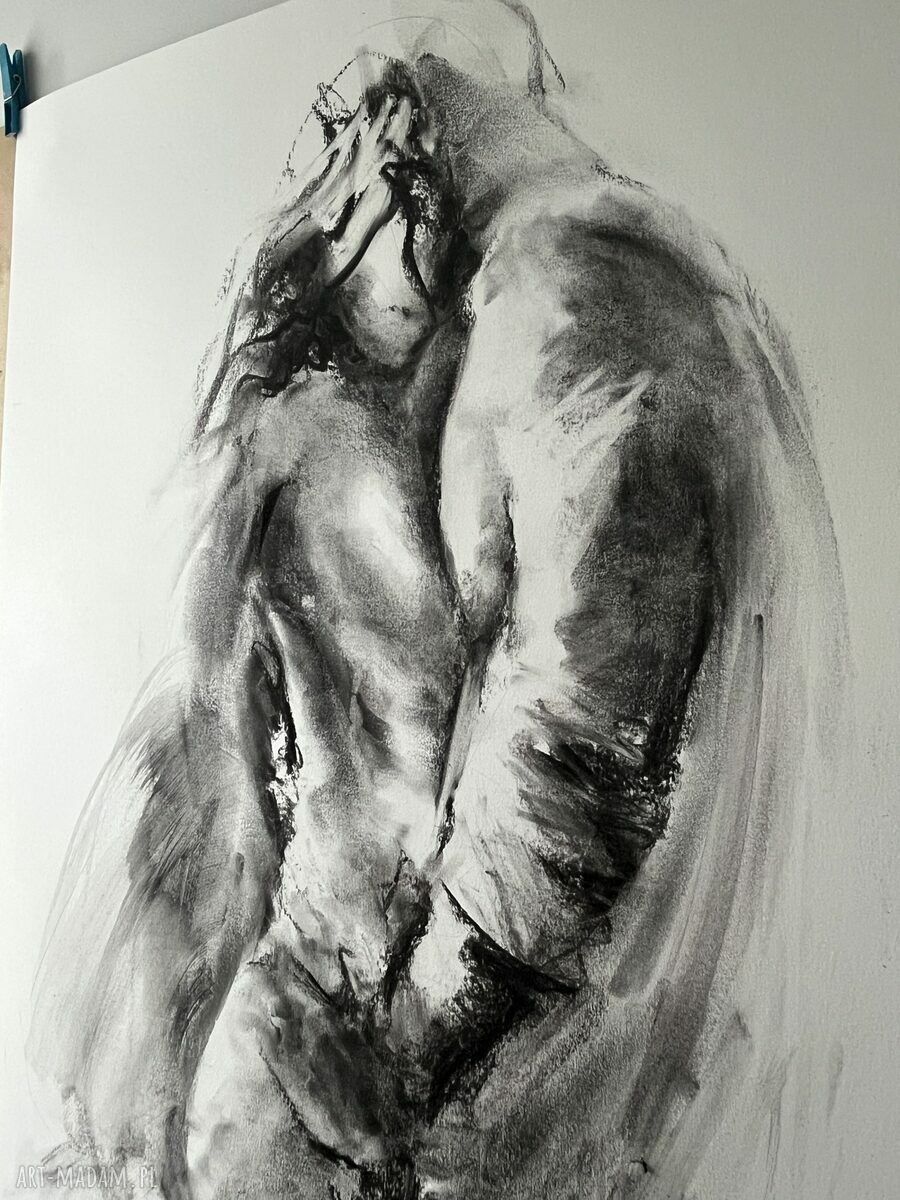 Tylko z Tobą - rysunek węglem 100x70 cm