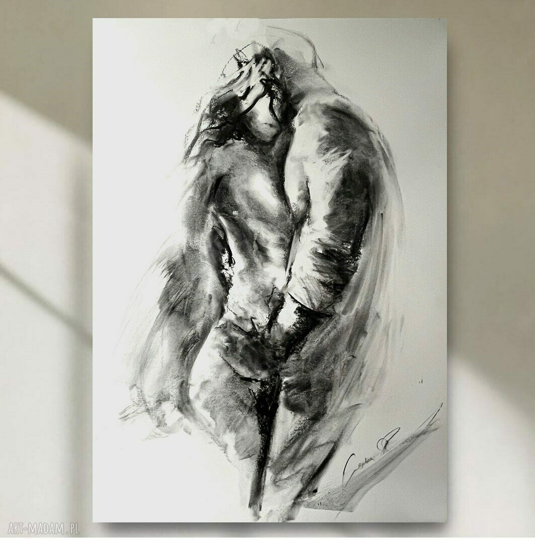 Tylko z Tobą - rysunek węglem 100x70 cm