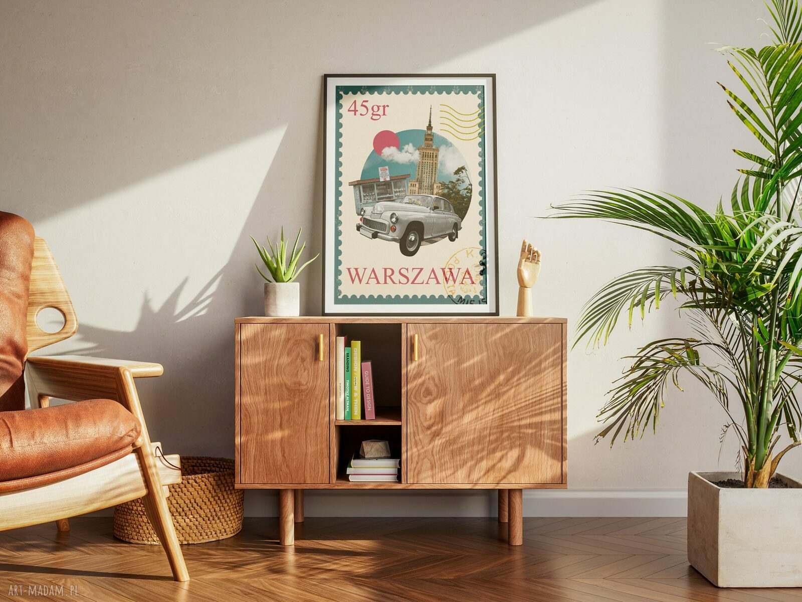 Plakat „U nas w Warszawie” - kolaż PRL A3 29,7x42 cm