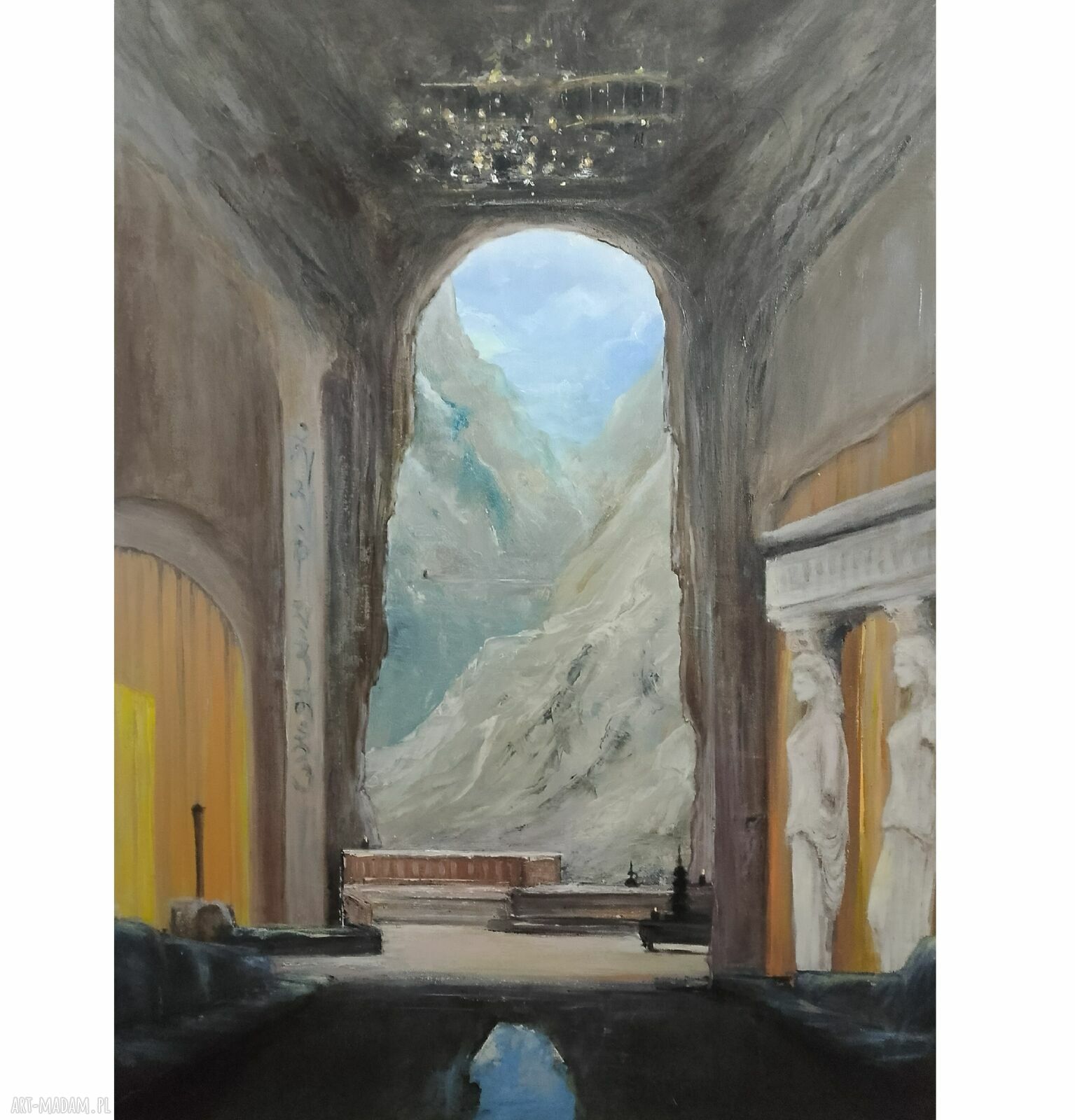 „U Platona” - ręcznie malowany obraz olejny 80x60 na blejtramie