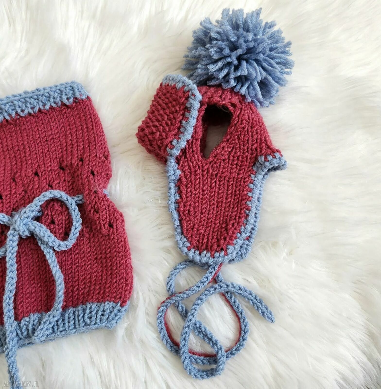 Ubranko dla małego psa - czapka i snood Lolly z wełny merino