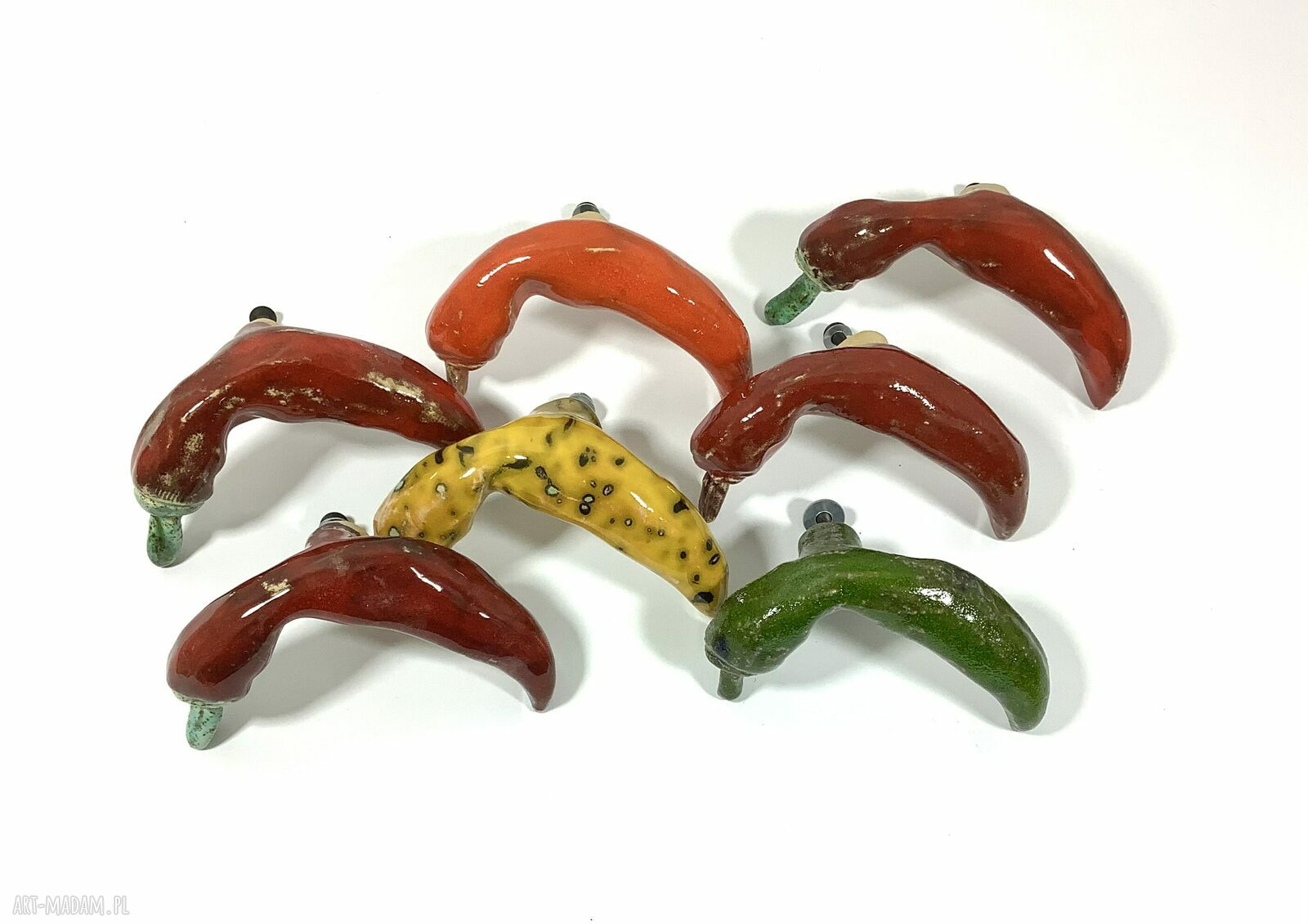 Uchwyty i gałki meblowe „Papryczki chilli” - ceramika handmade