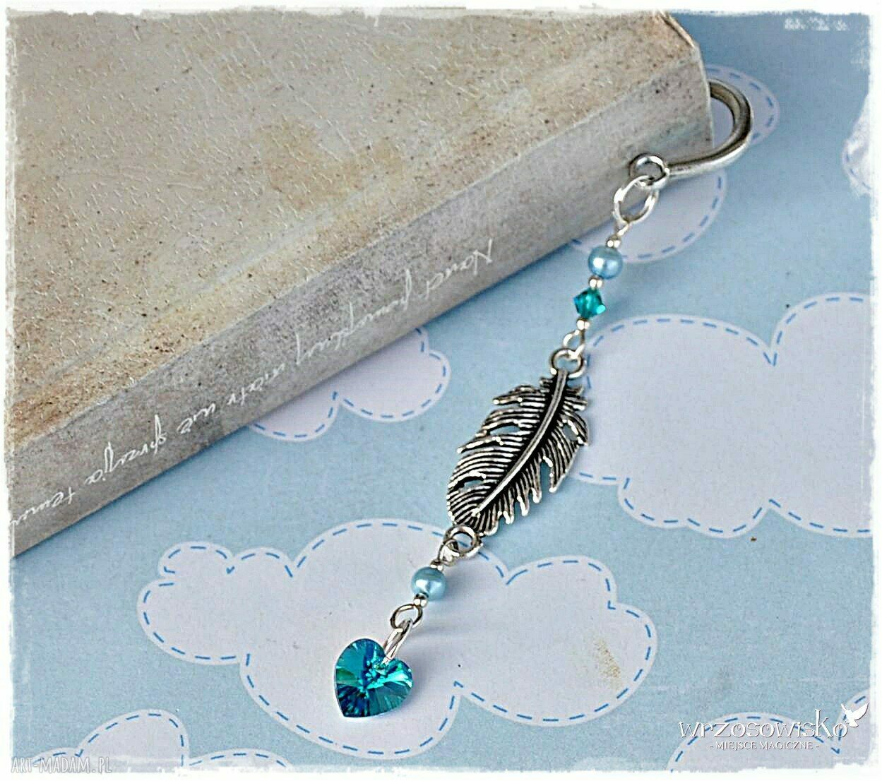 pomysł na prezent święta: Ulotne Chwile zakładka ze Swarovskim Blue Zircon hand made