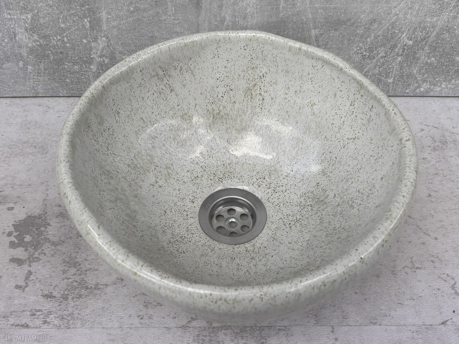 Umywalka ceramiczna beżowa elegancja - nablatowa 27 cm
