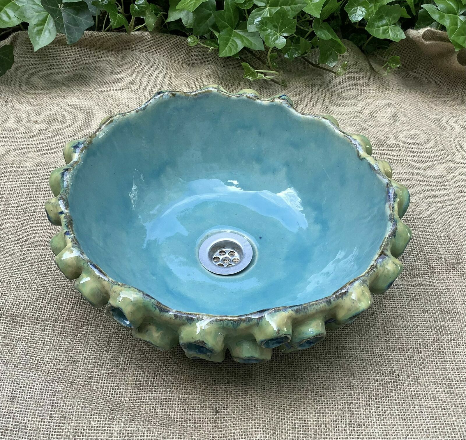 Umywalka ceramiczna Koralowiec - nablatowa, rękodzieło Ceramystiq studio