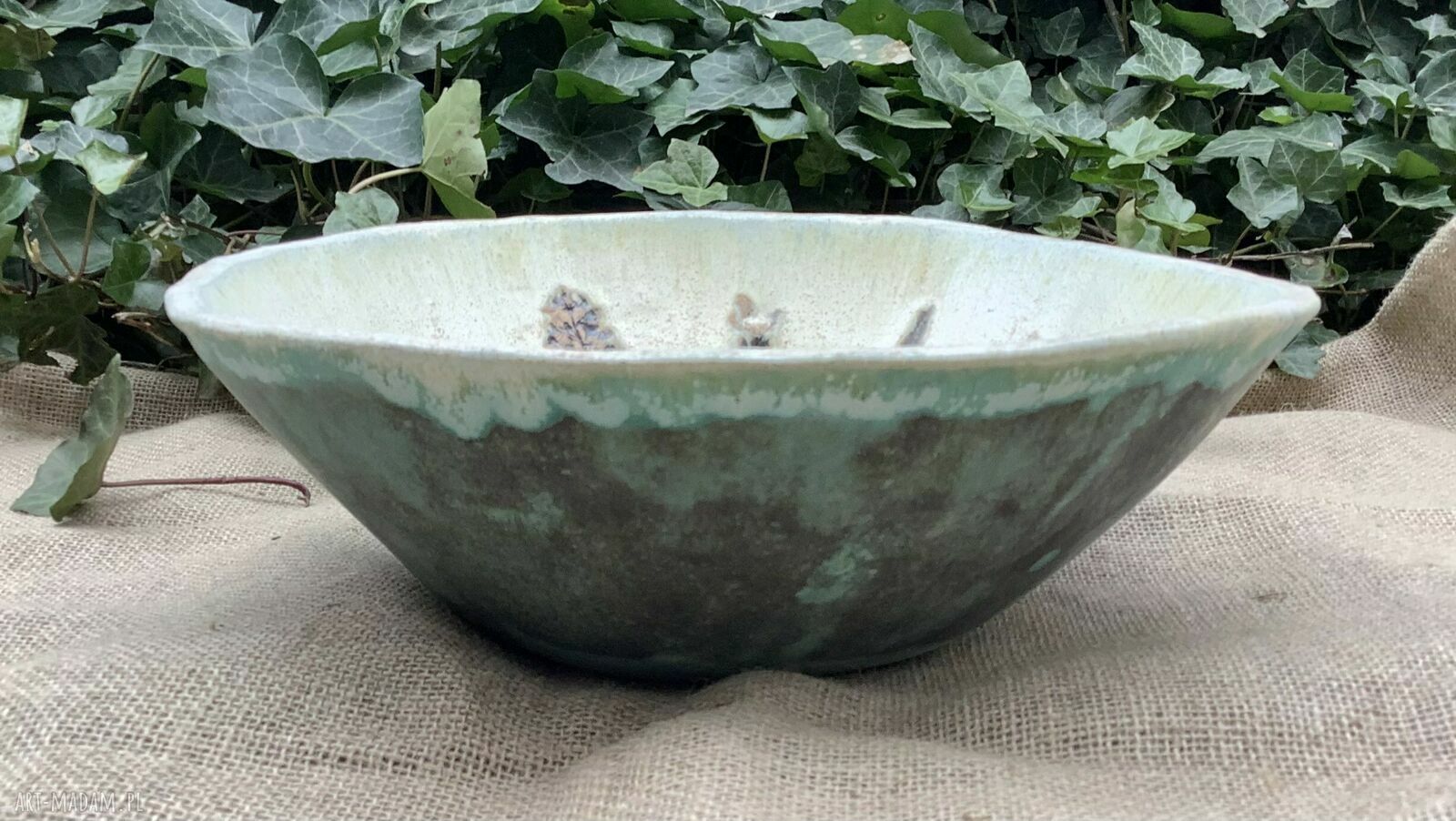 Umywalka ceramiczna „Łąka” - rękodzieło z gliny szamotowej