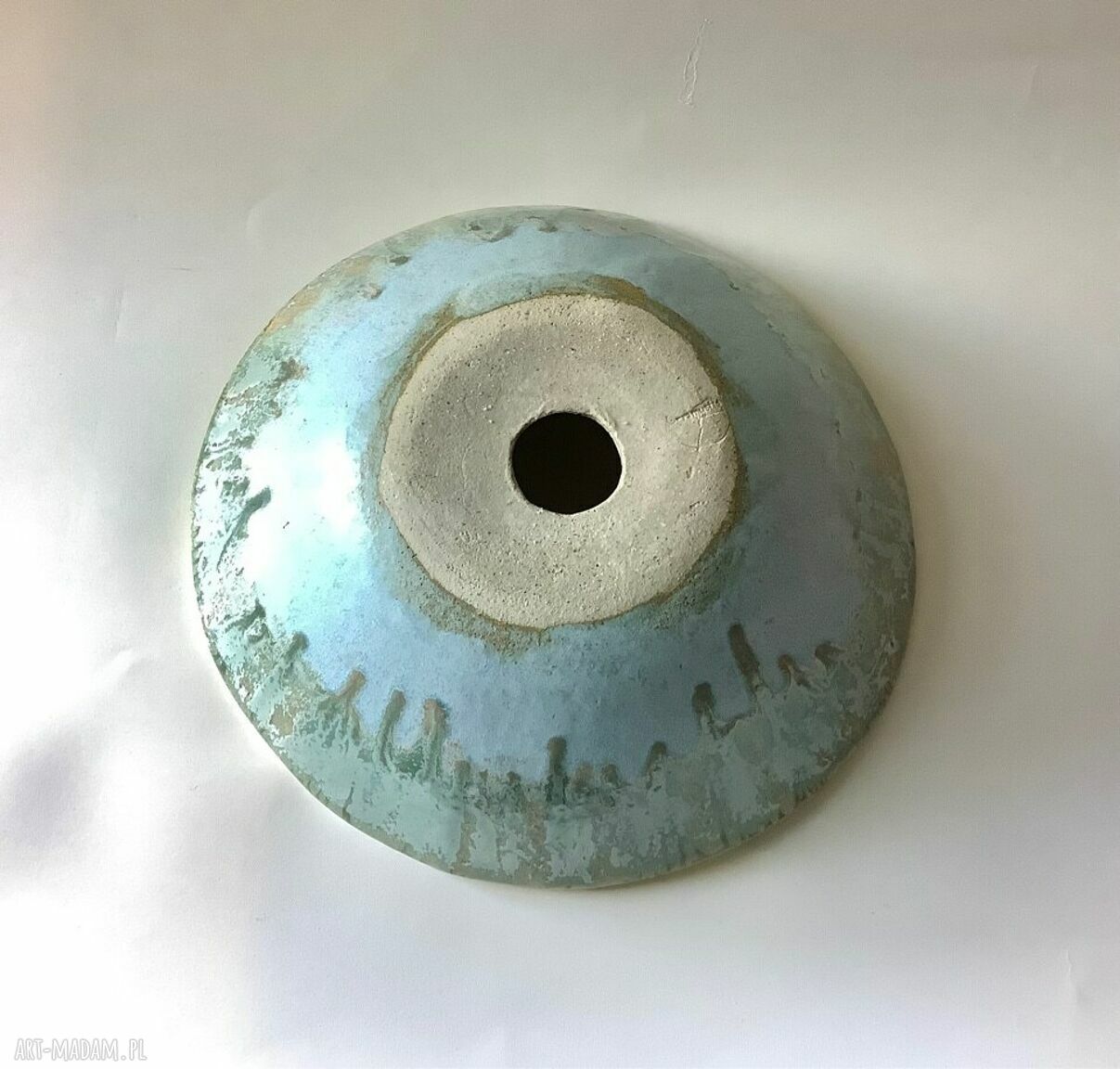 Umywalka ceramiczna „Łąka” - ręcznie robiona z odciskami roślin (nablatowa)