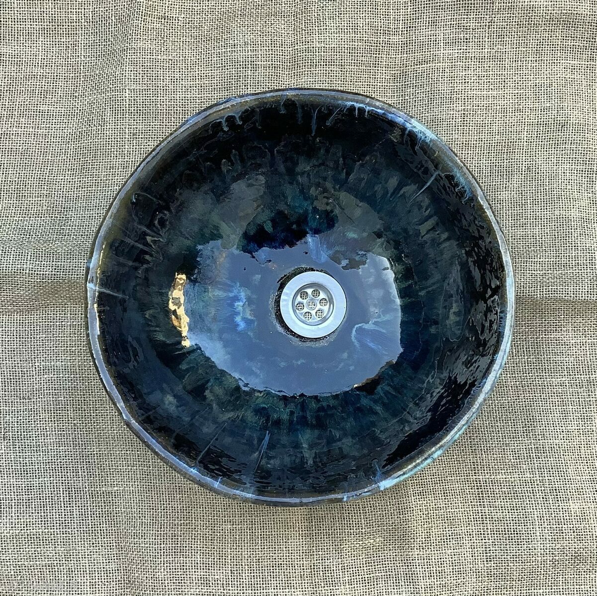 Umywalka ceramiczna „Ocean” - nablatowa w odcieniach niebieskiego