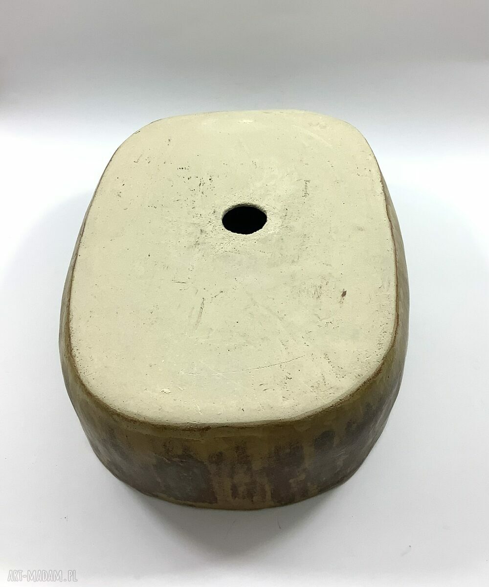 Umywalka ceramiczna Chińska Czerwień - ręcznie formowana z gliny szamotowej