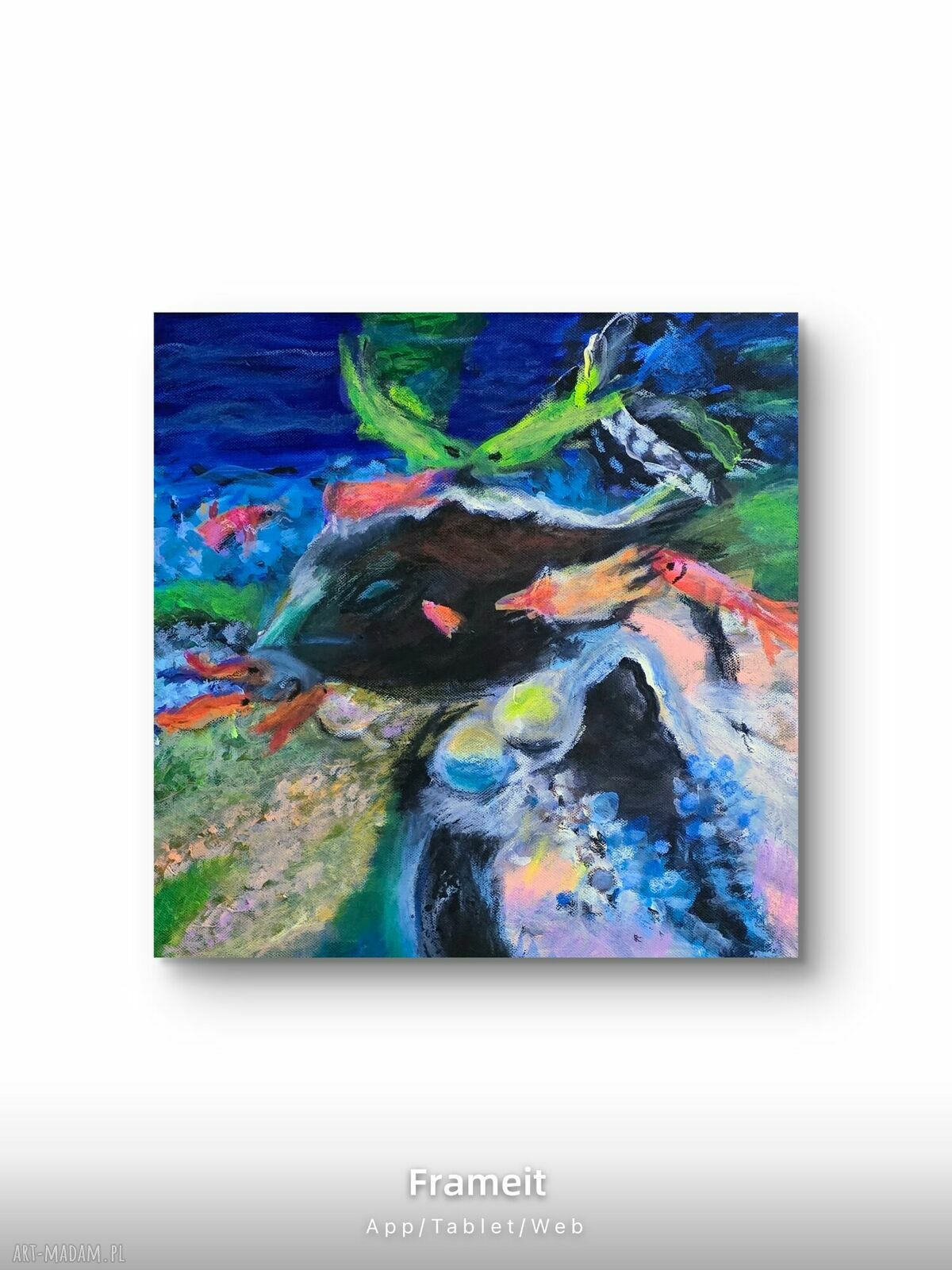 Underwater3 - obraz na płótnie 40x40 z rybami i podwodnym światem