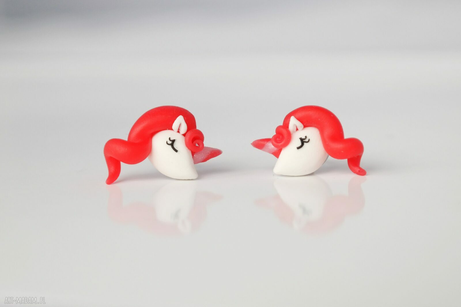 Unicorn - kolczyki jednorożce (Fimo, stal chirurgiczna)