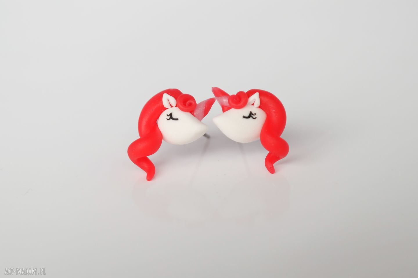 Unicorn - kolczyki jednorożce (Fimo, stal chirurgiczna)