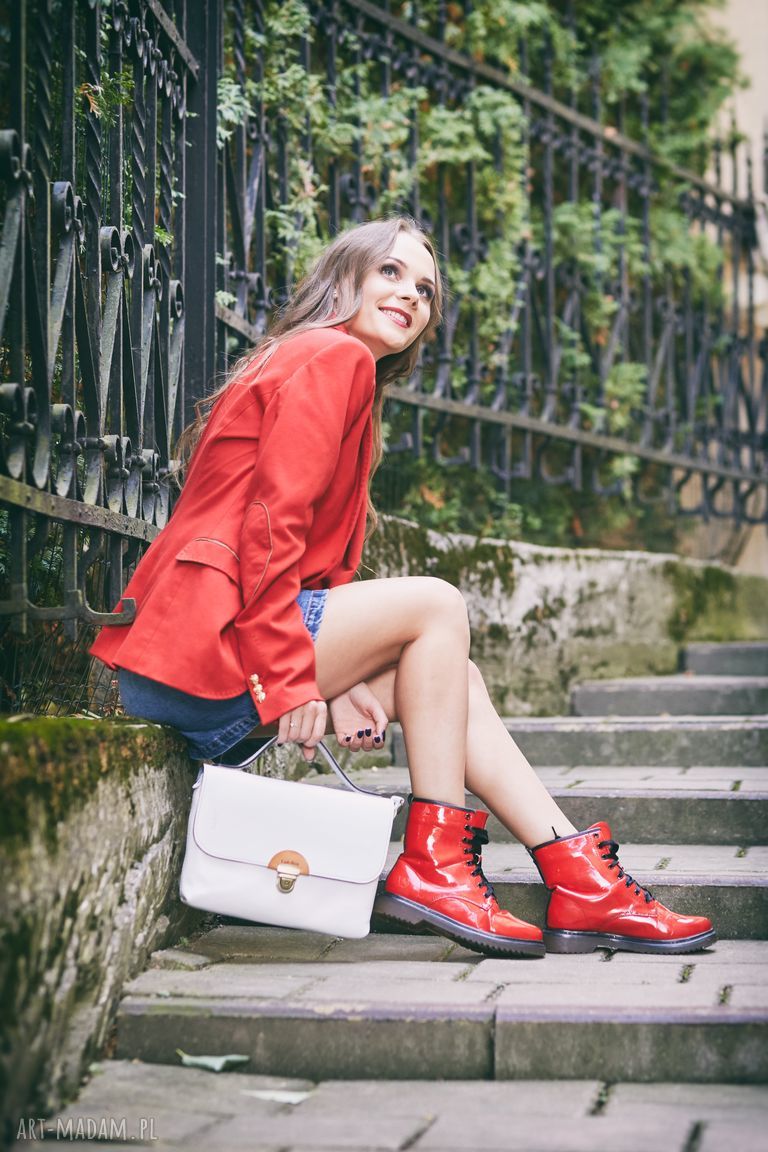 Unikalna biała torebka do ręki z kieszenią - Ladybuq Art Studio