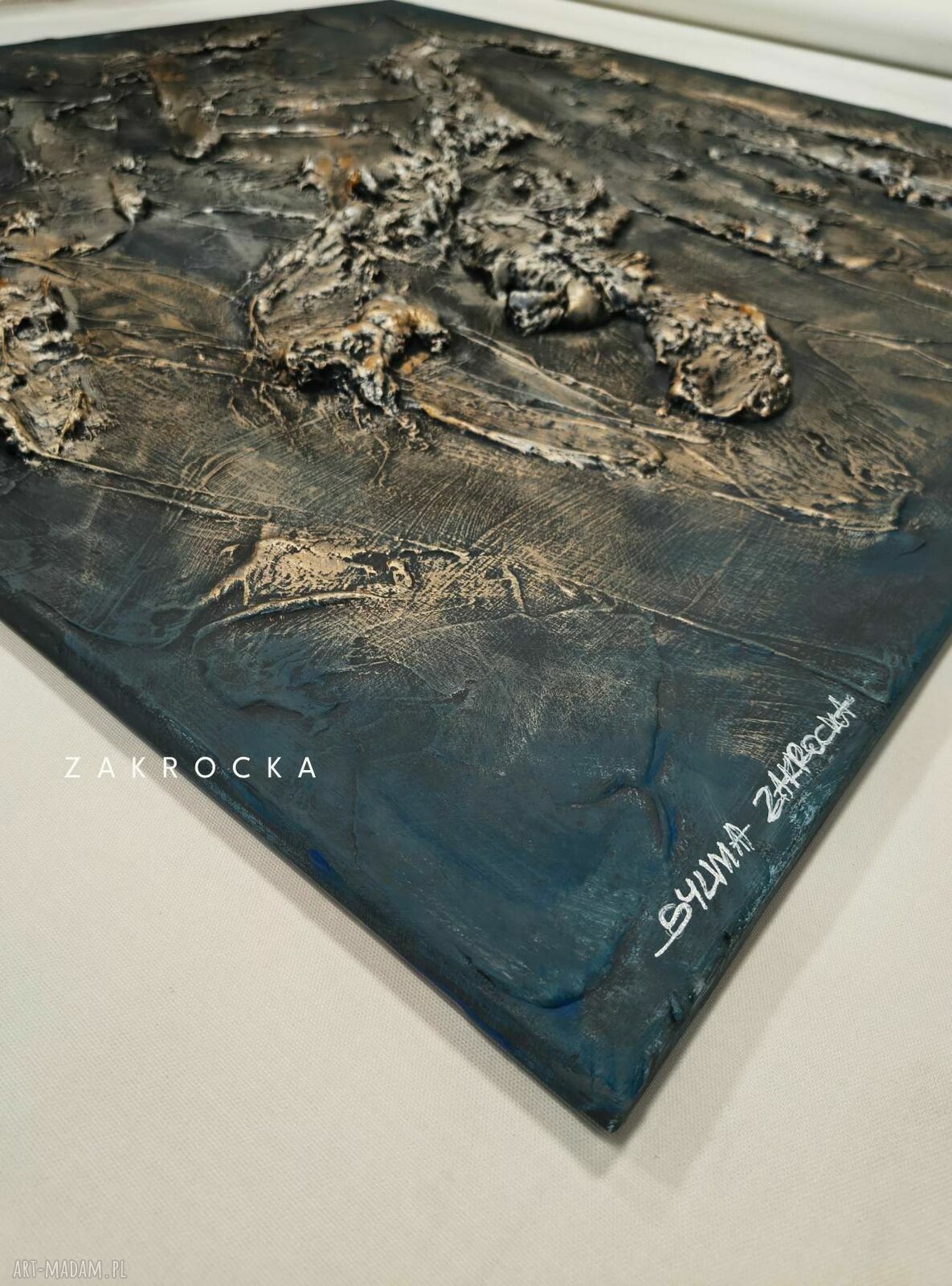 Unikatowy obraz strukturalny PLATINUM 100x100 cm - relief na ścianę