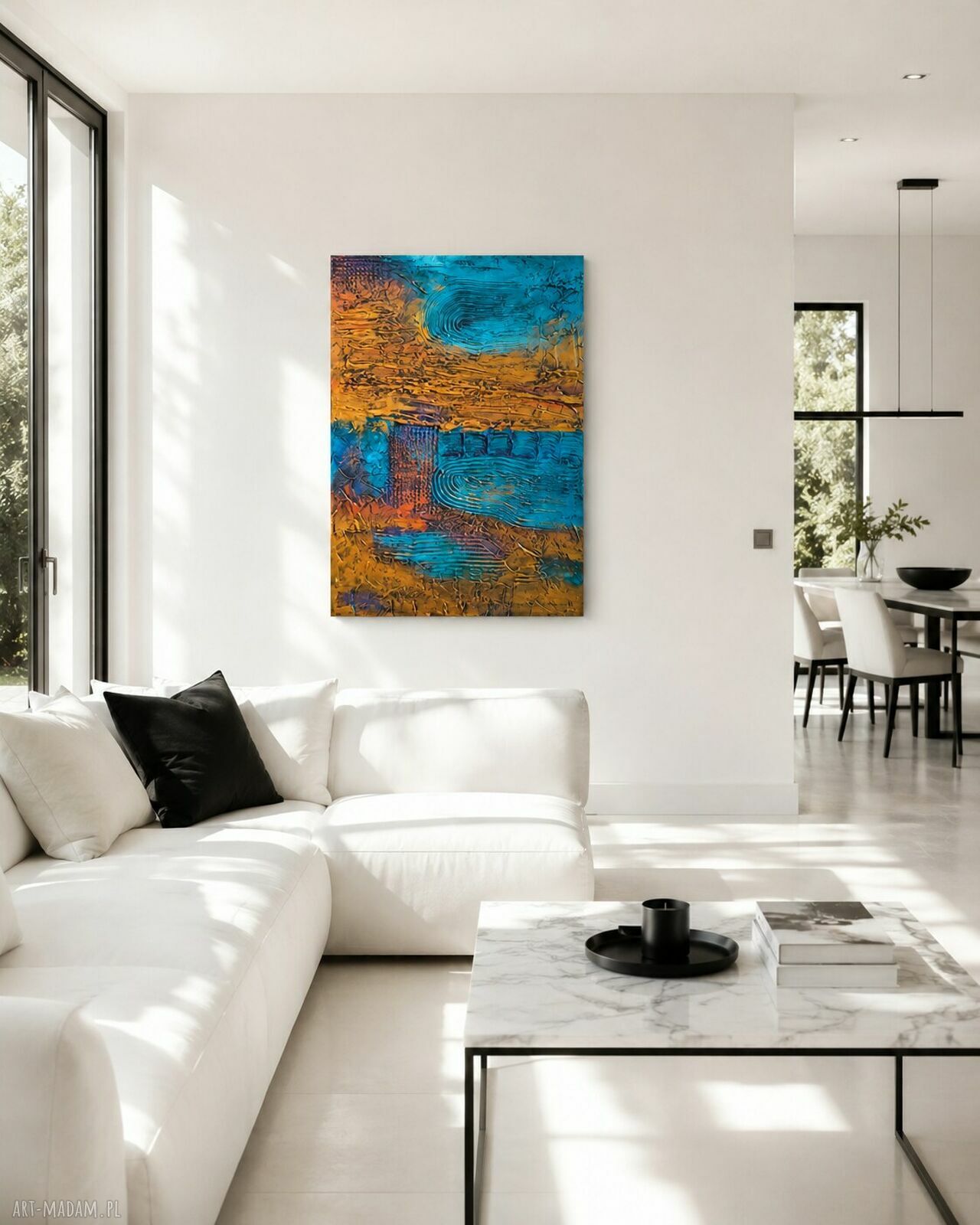 Unikatowy obraz strukturalny ZAKROCKA 70x100 cm - gruba faktura i industrialny nastrój