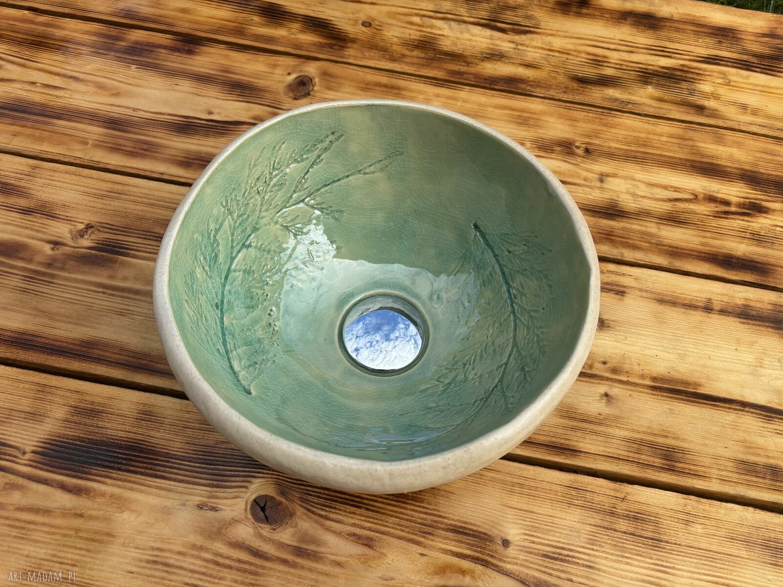 Unikatowa ręcznie wykonana umywalka ceramiczna nablatowa w naturalnej kolorystyce