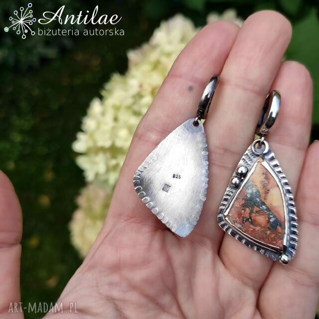 Unikatowe kolczyki z jaspisem maligano Handmade