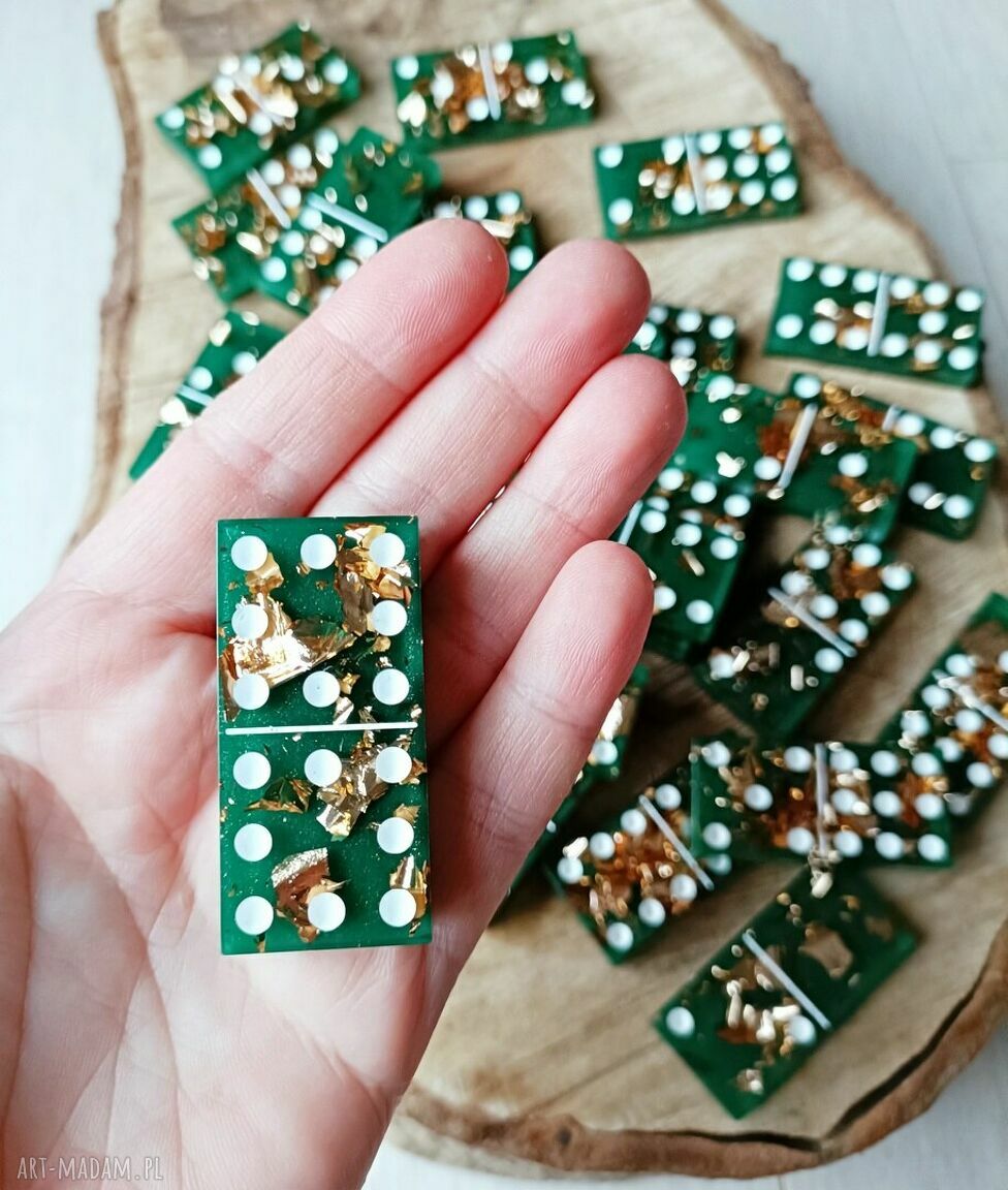 Spersonalizowane domino z żywicy Double 9 - ręcznie robione unikatowe kamienie