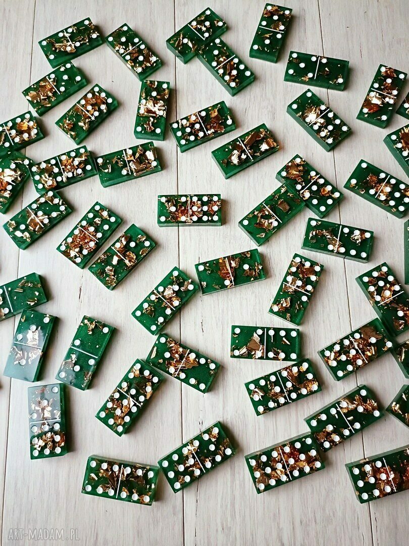 Spersonalizowane domino z żywicy Double 9 - ręcznie robione unikatowe kamienie