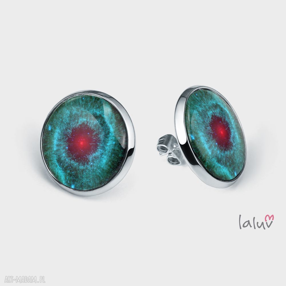 Kolczyki sztyfty NEBULA - kosmiczny prezent handmade