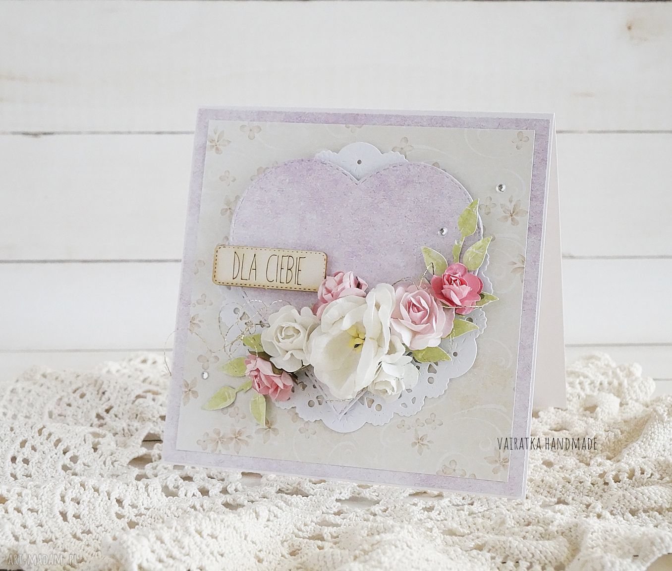 Kartka sercem 427 uniwersalna urodziny imieniny urodzinowa