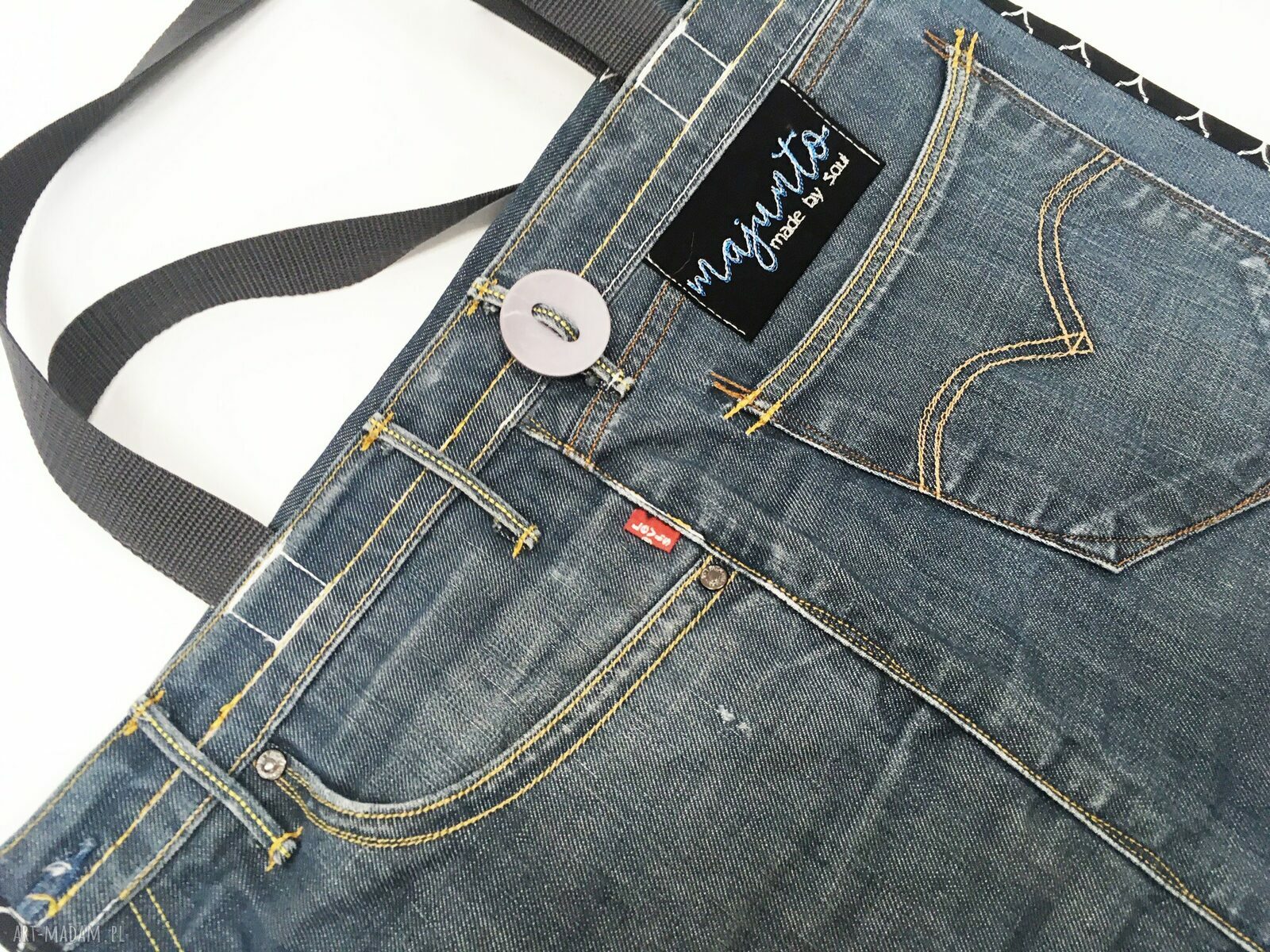 Duża torba jeansowa na ramię Upcykling Levi Strauss - pojemny unikat