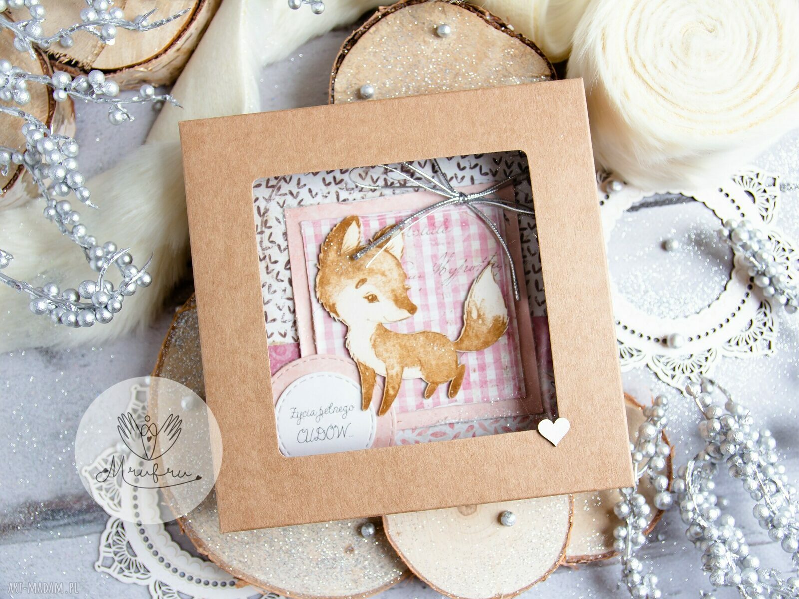 kartki: Urocza kartka dla dziecka na każdą okazję. Pudełeczko z szybką. Personalizacja