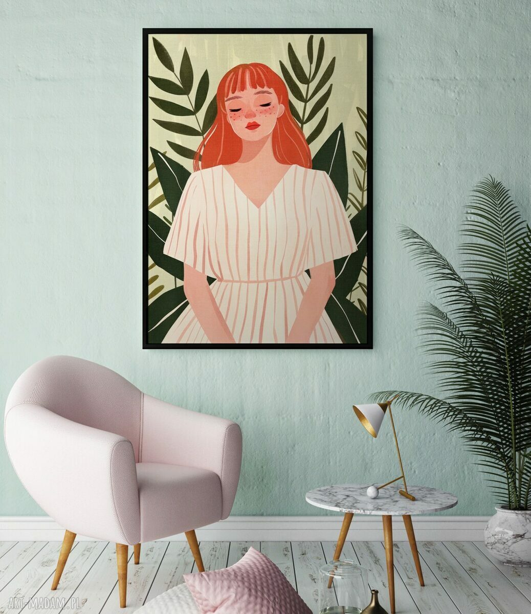 Plakat Urocza dziewczyna 50x70 cm - ilustracja Hogstudio