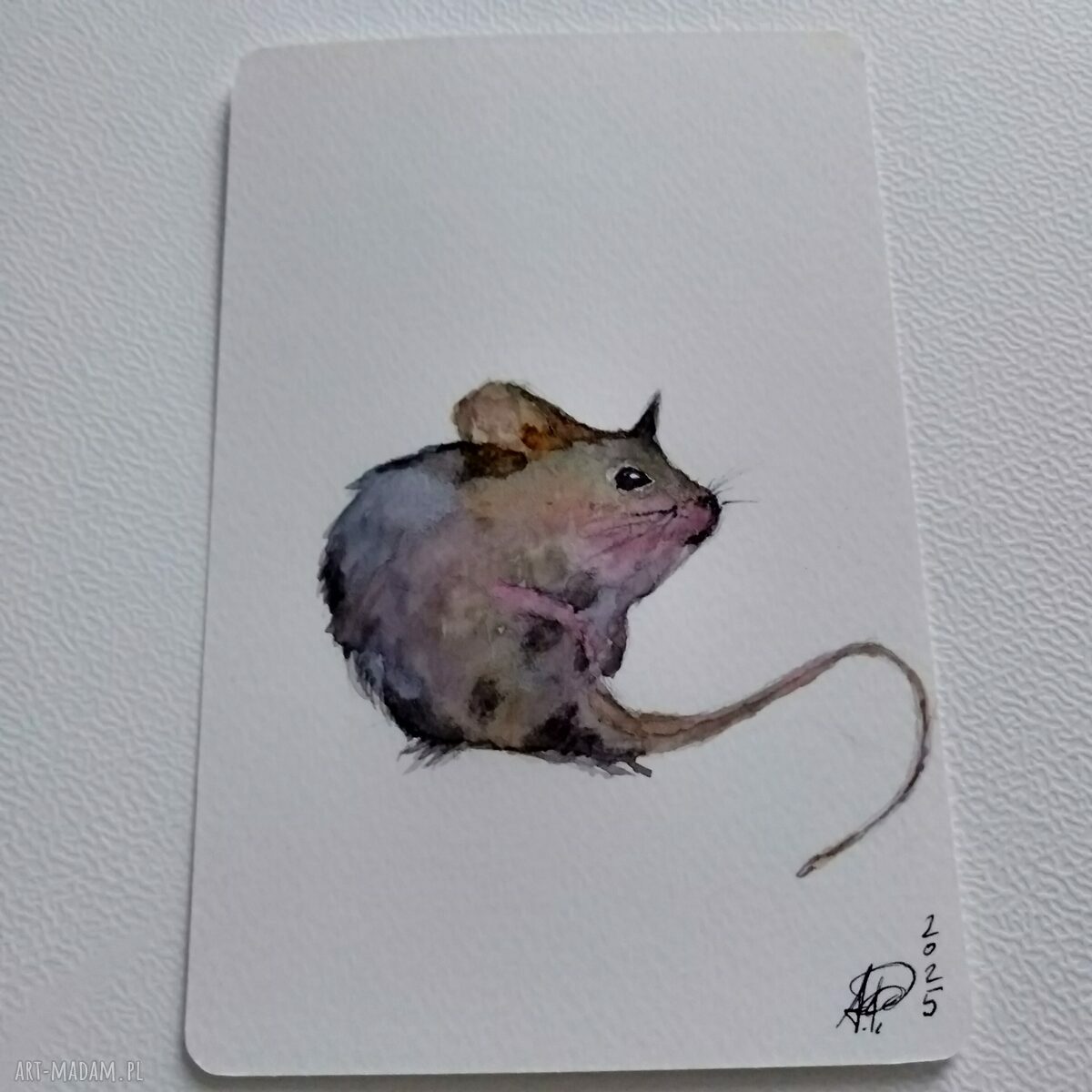 Urocza myszka - bajkowa ilustracja akwarelowa