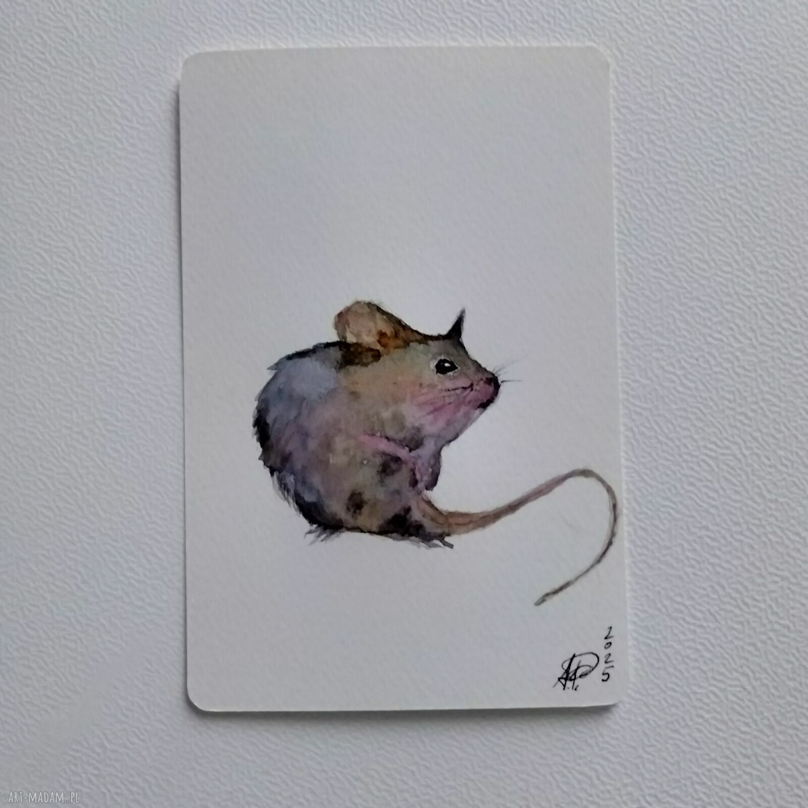 Urocza myszka - bajkowa ilustracja akwarelowa