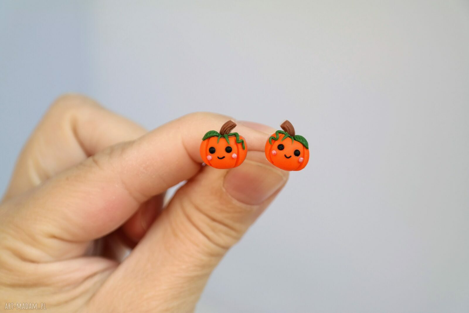 Urocze kolczyki dynie na Halloween - rozmiar 12 mm, stal chirurgiczna