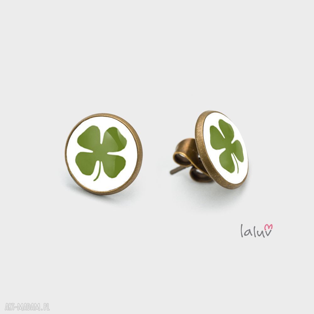 Mini symbol szczęścia - kolczyki na sztyftach (delikatne, ręcznie wykonane)