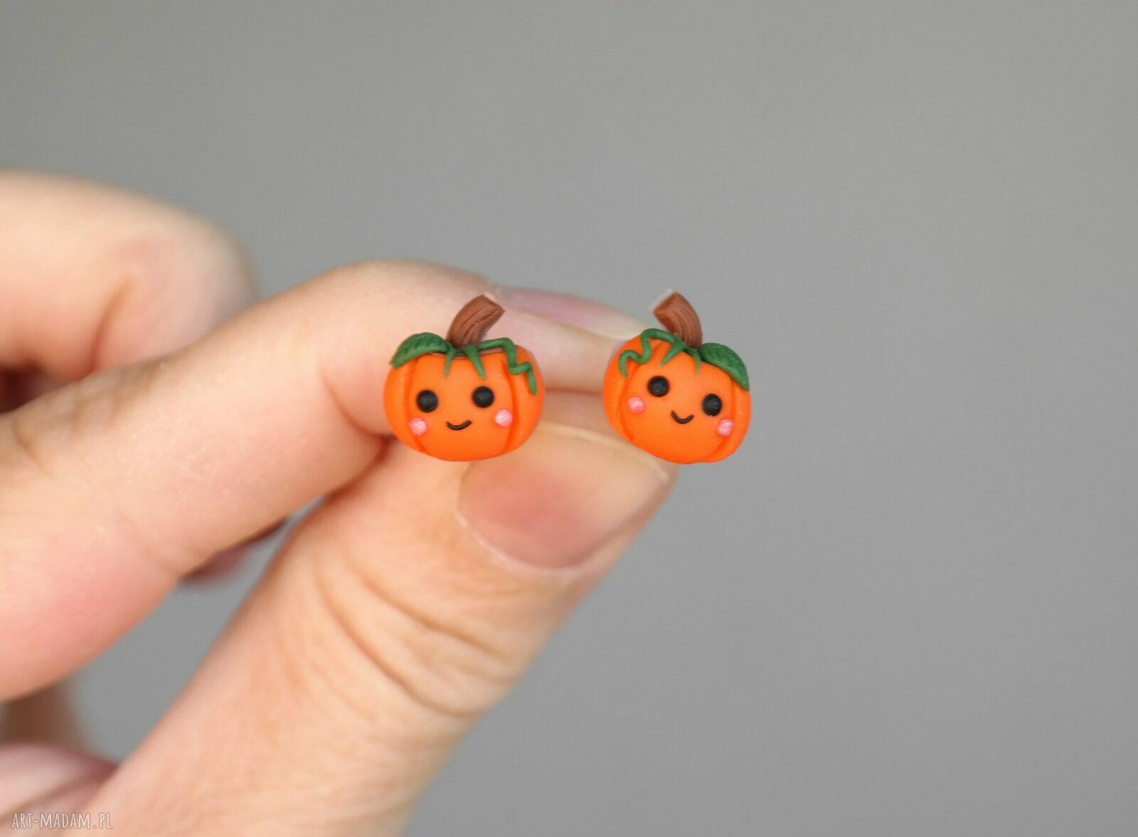 Urocze kolczyki dynie na Halloween - rozmiar 12 mm, stal chirurgiczna
