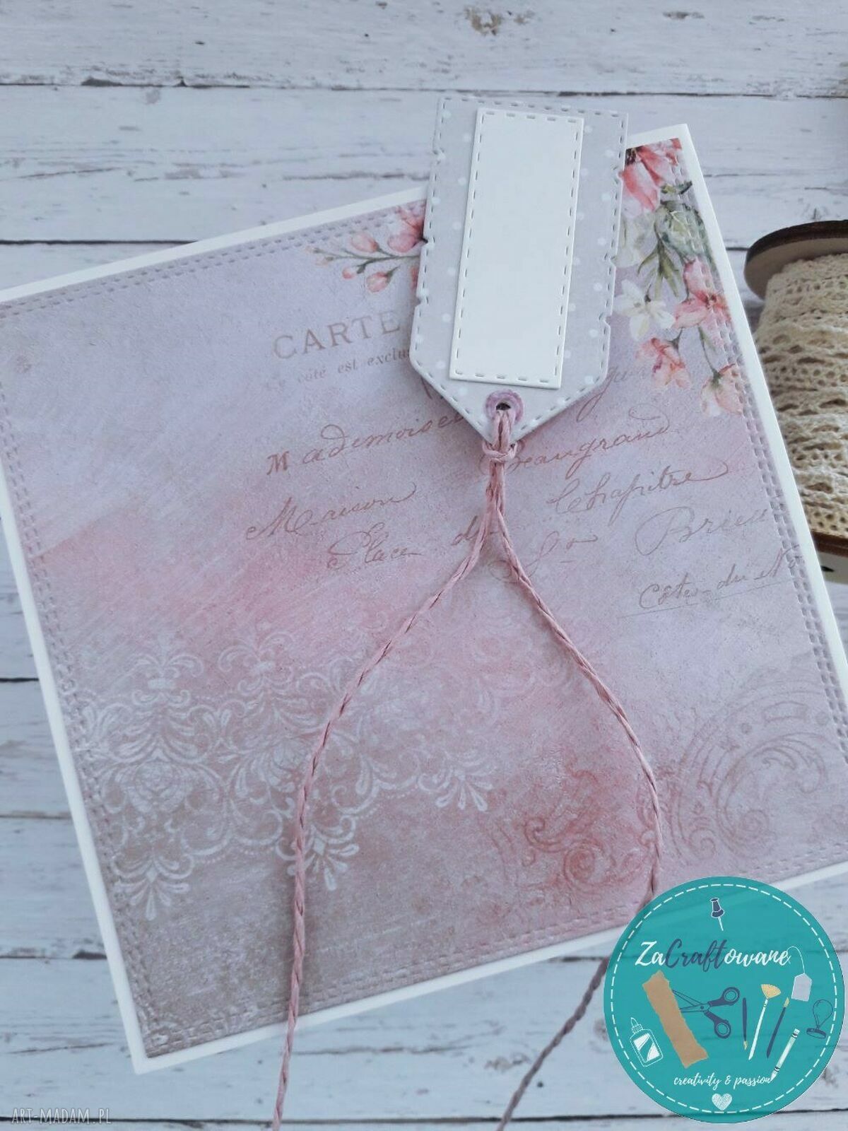 Kartka urodzinowa 3D dla miłośniczki Francji - ręcznie robiona scrapbooking