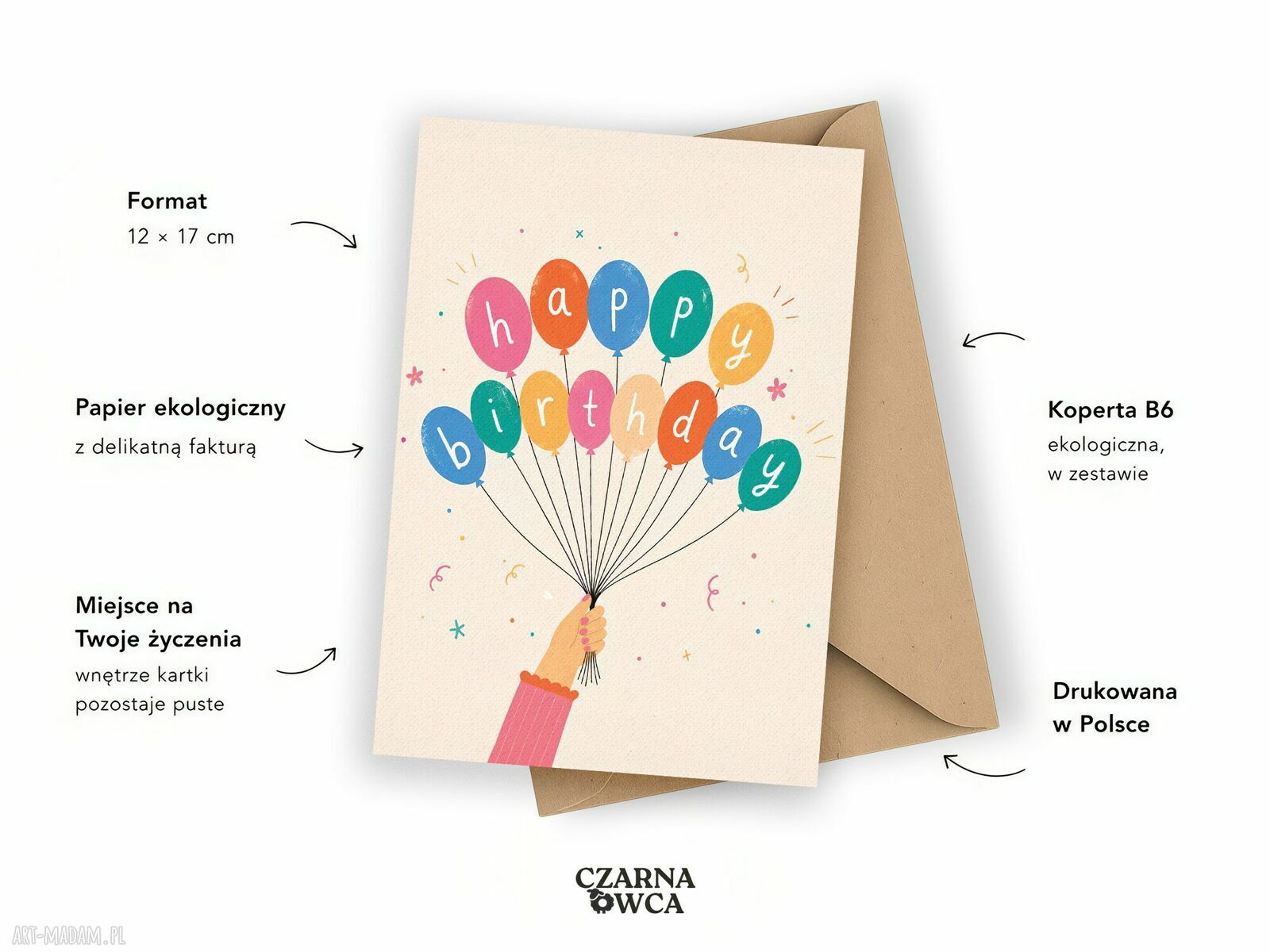 Kartka urodzinowa z balonami Happy Birthday